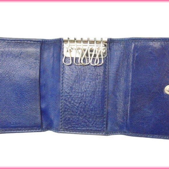 Authentic Used Chloe Key holder Key case Navy Woman - Picture 4 of 5